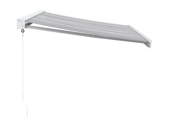 Auvent rétractable anthracite/blanc 3x2,5 m tissu et aluminium