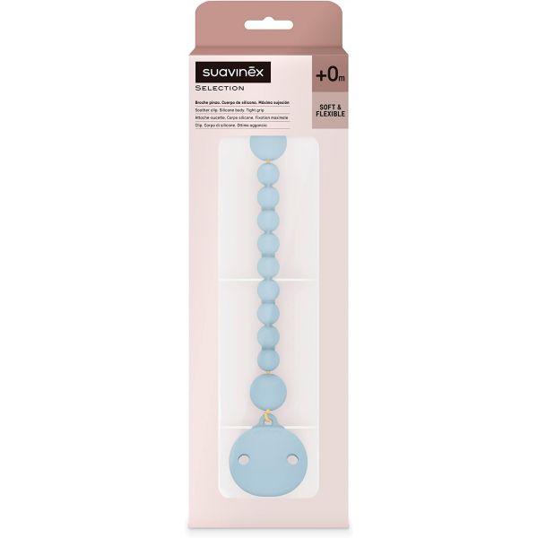 Suavinex Col Ess Porta-Chupetas Corrente Silicone Azul (7295014A)