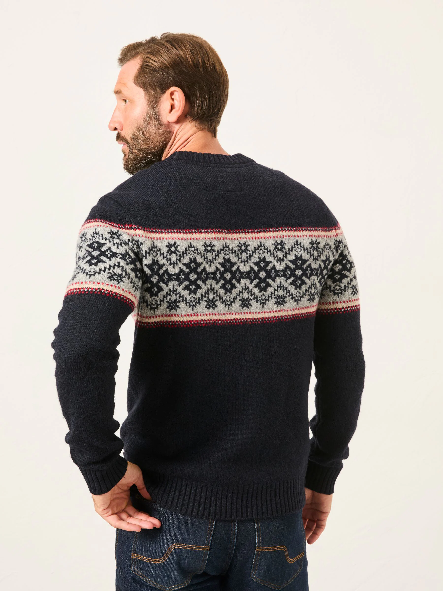 FatFace Snowflake Fairisle Knitted Crew Neck Jumper
