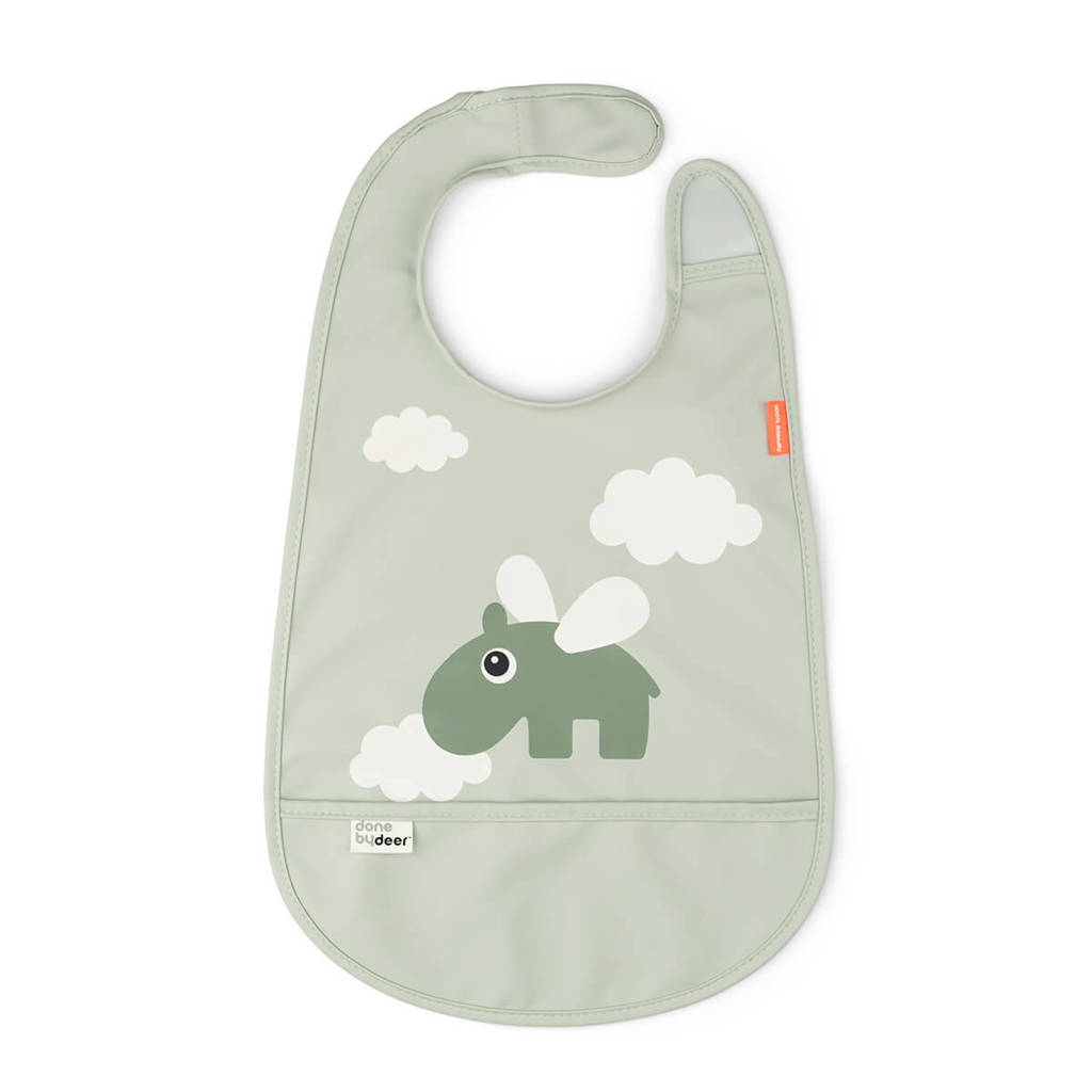 Bib w/velcro Happy clouds Green