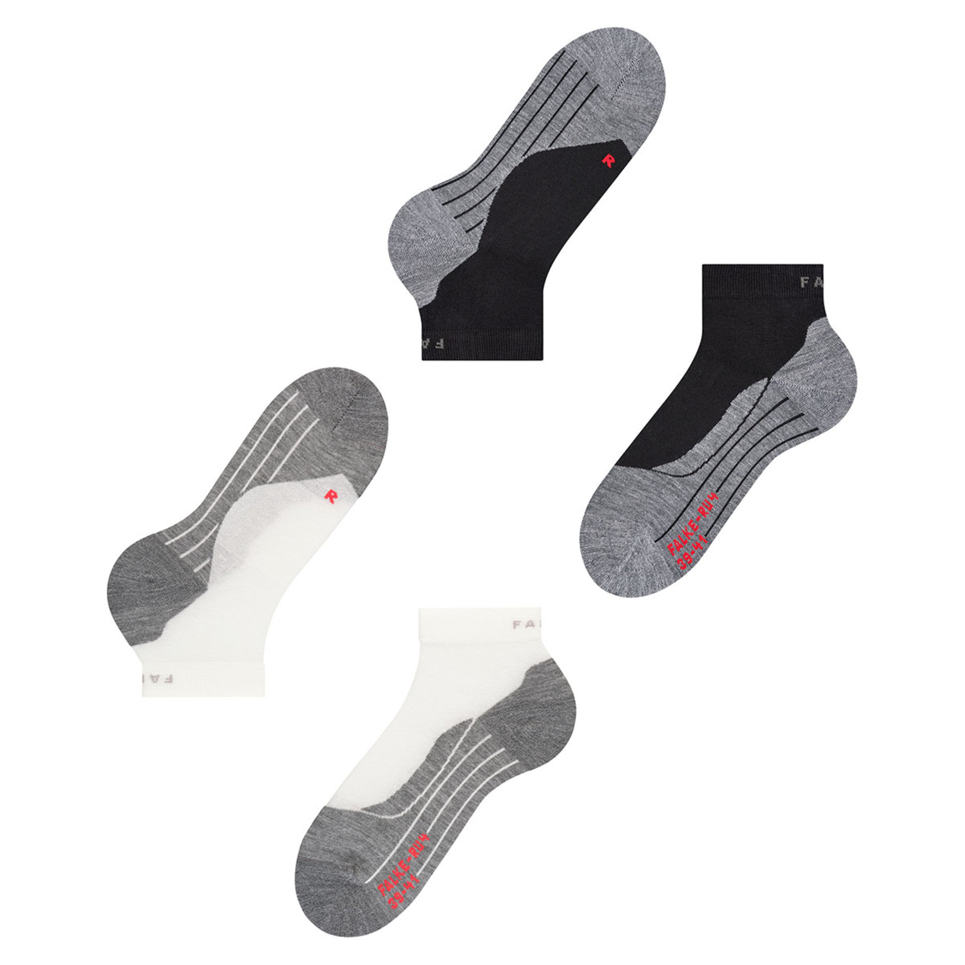 Falke RU4 Short Hardloopsokken 2-Pack Zwart/Wit Heren