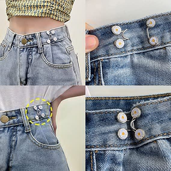 (30mm) Taillenschnalle Hosenbund Knopf Abnehmbarer Jeans Druckknopf - Blume