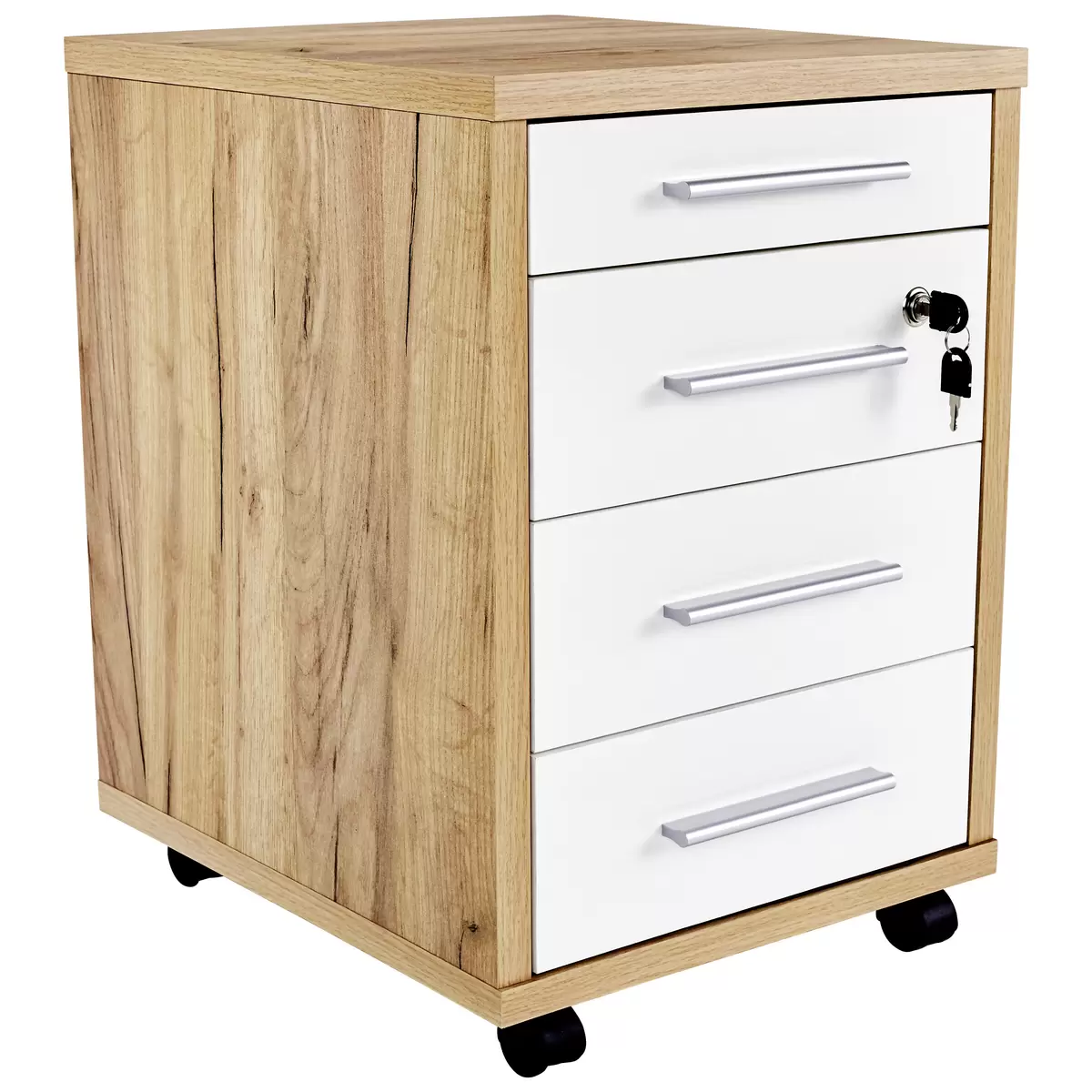 Rollcontainer Profi Eiche,weiss
