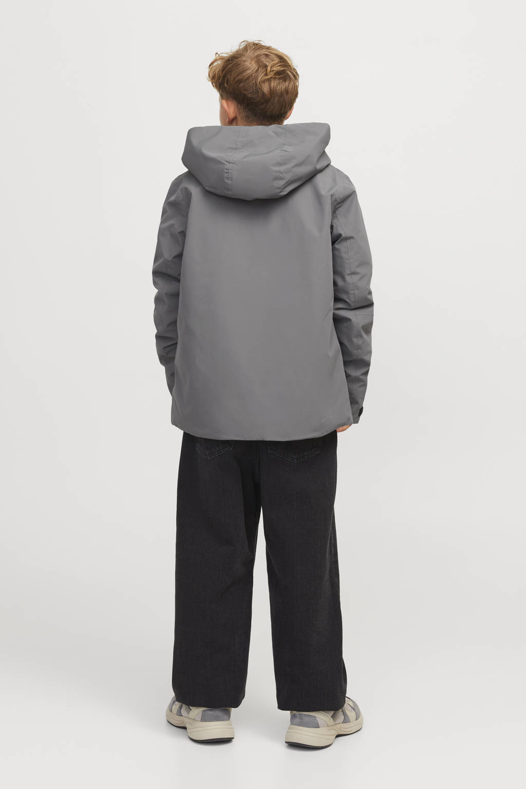 JACK & JONES gewatteerde winterjas JCOSUMMIT grijs
