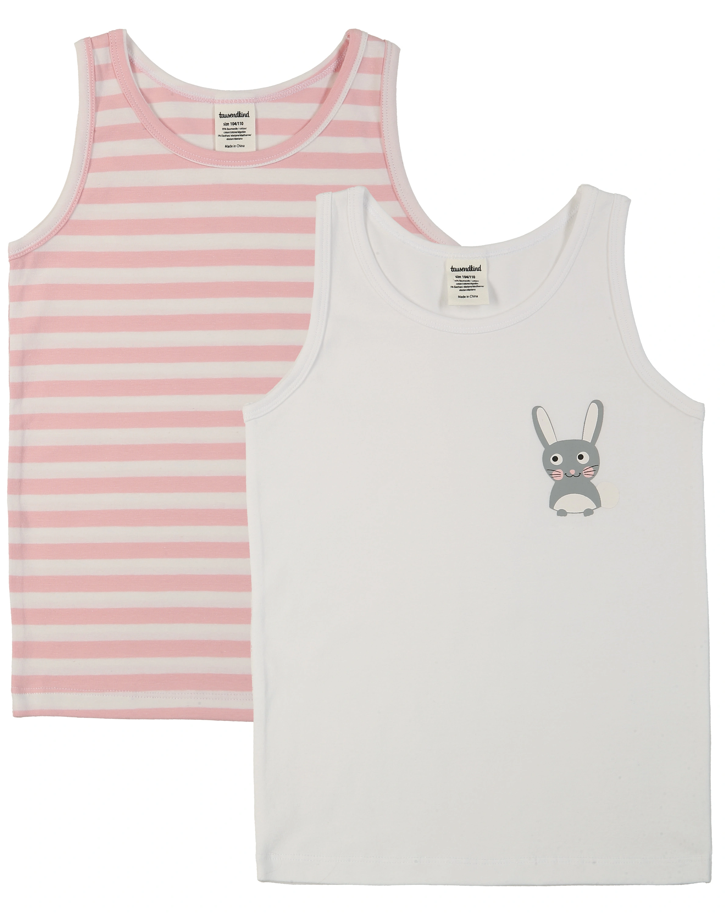 Unterhemd HASE HENRY 2er-Pack in rosa/weiß
