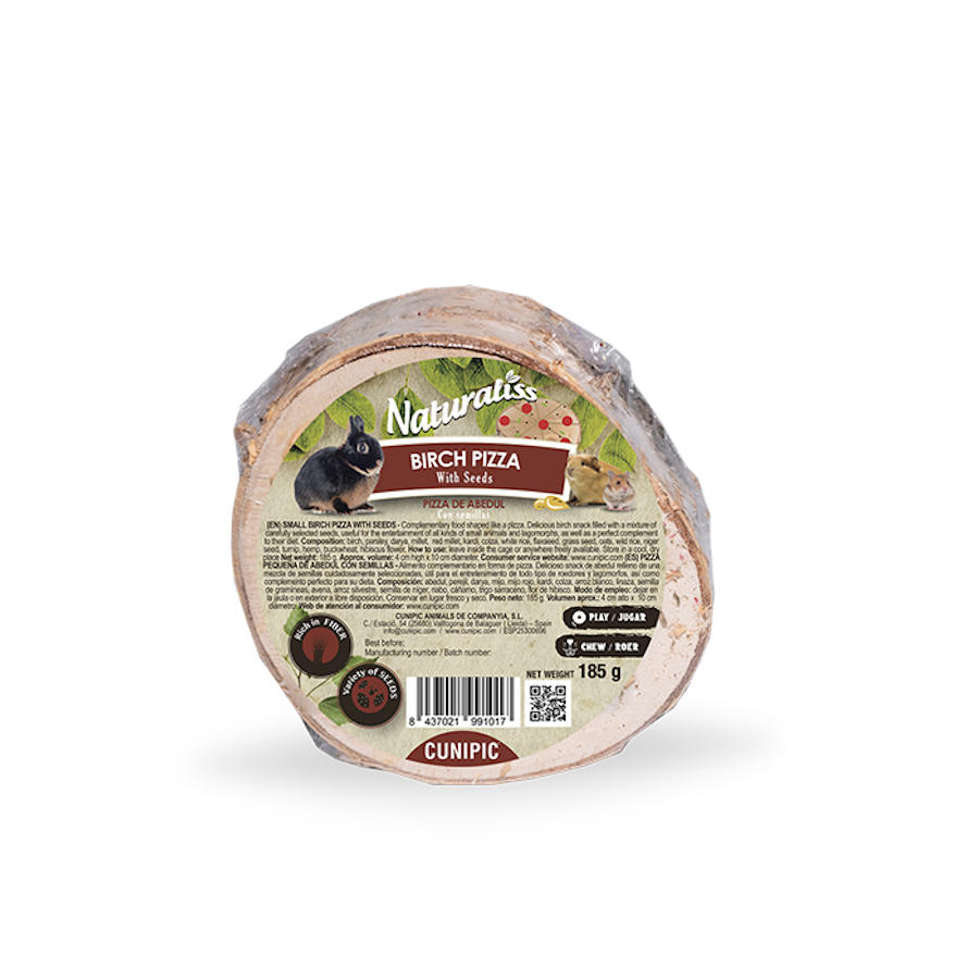 Pizza de bétula Cunipic Naturaliss com sementes para roedores