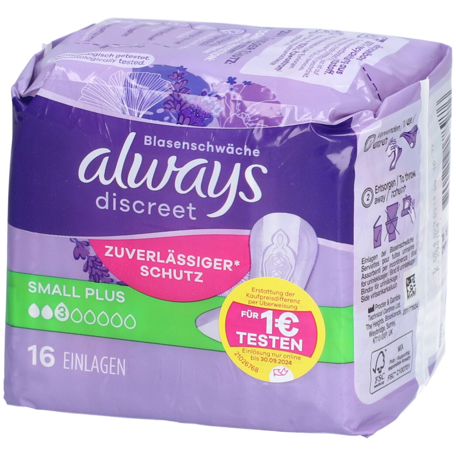 always discreet Inkontinenz Einlagen Small plus