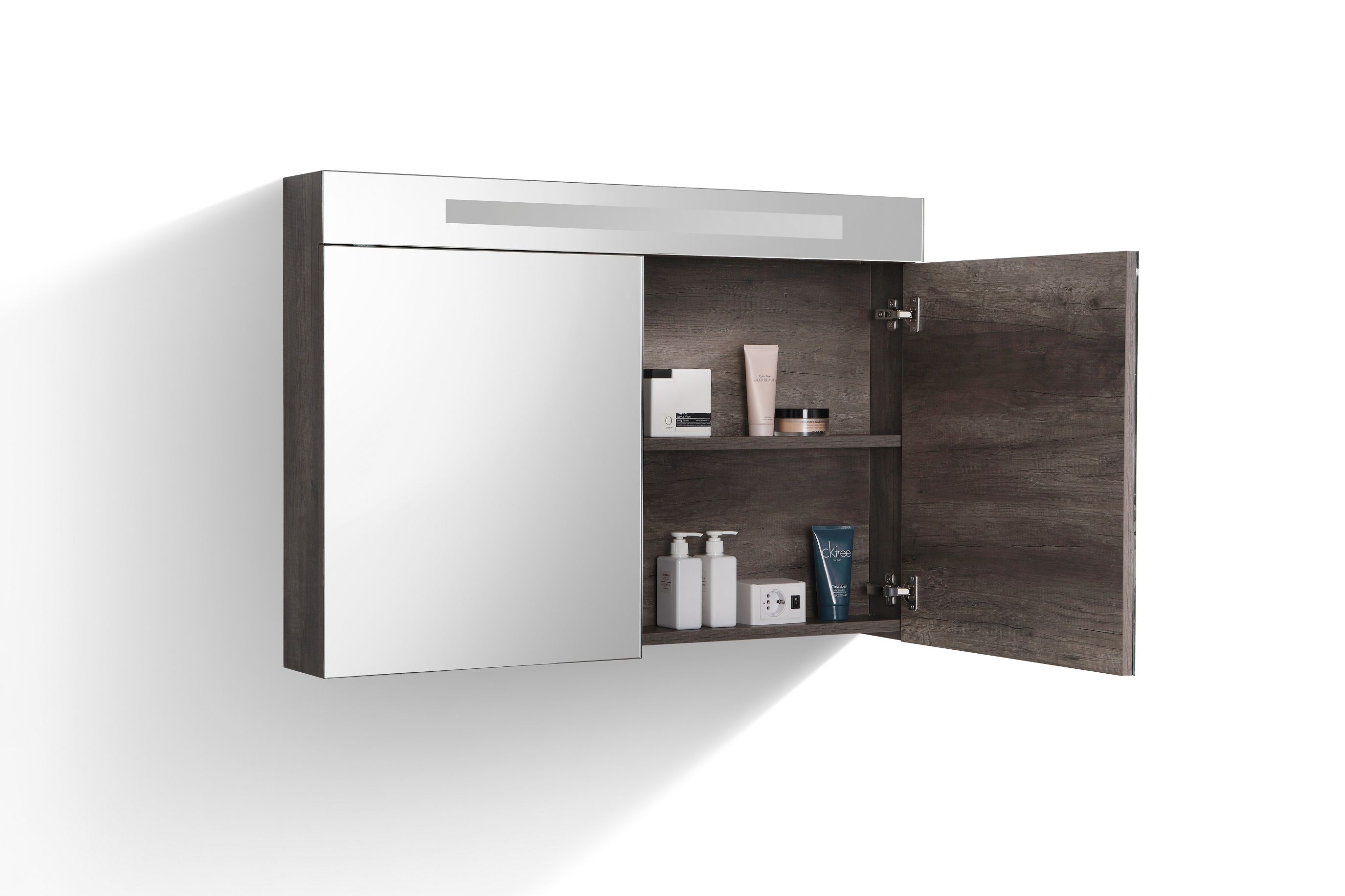 Lambini Designs Trend Line spiegelkast 100x70cm century oak