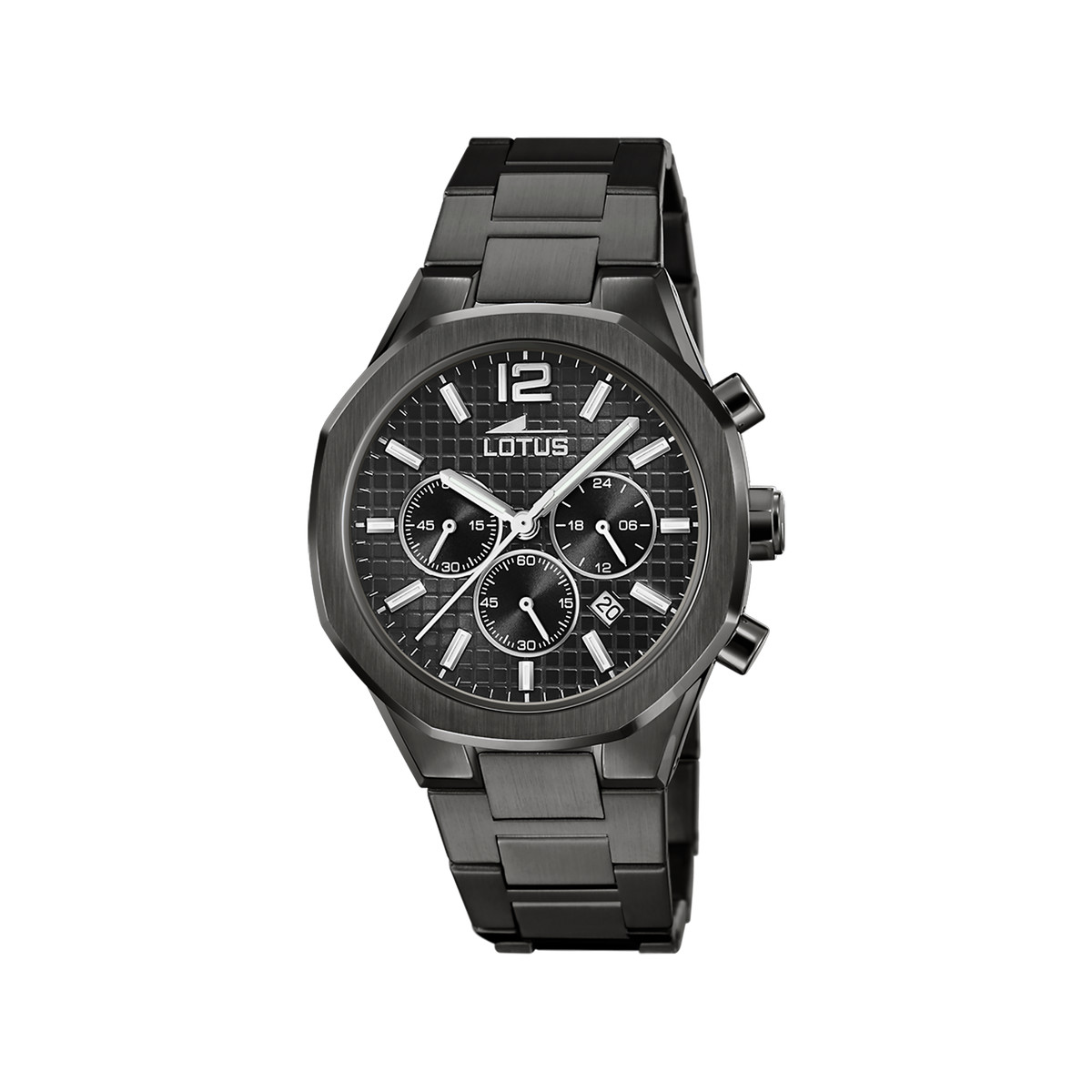 Montre LOTUS Excellent  homme chronographe acier noir