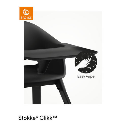 Chaise haute Clikk Black Natural - STOKKE