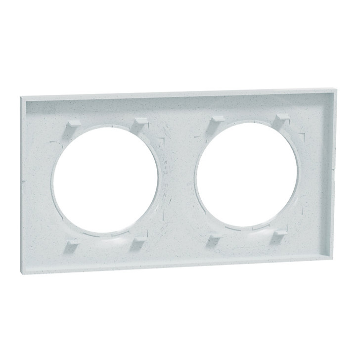 Plaque de finition 2 postes Odace Styl recyclé Schneider Electric blanc