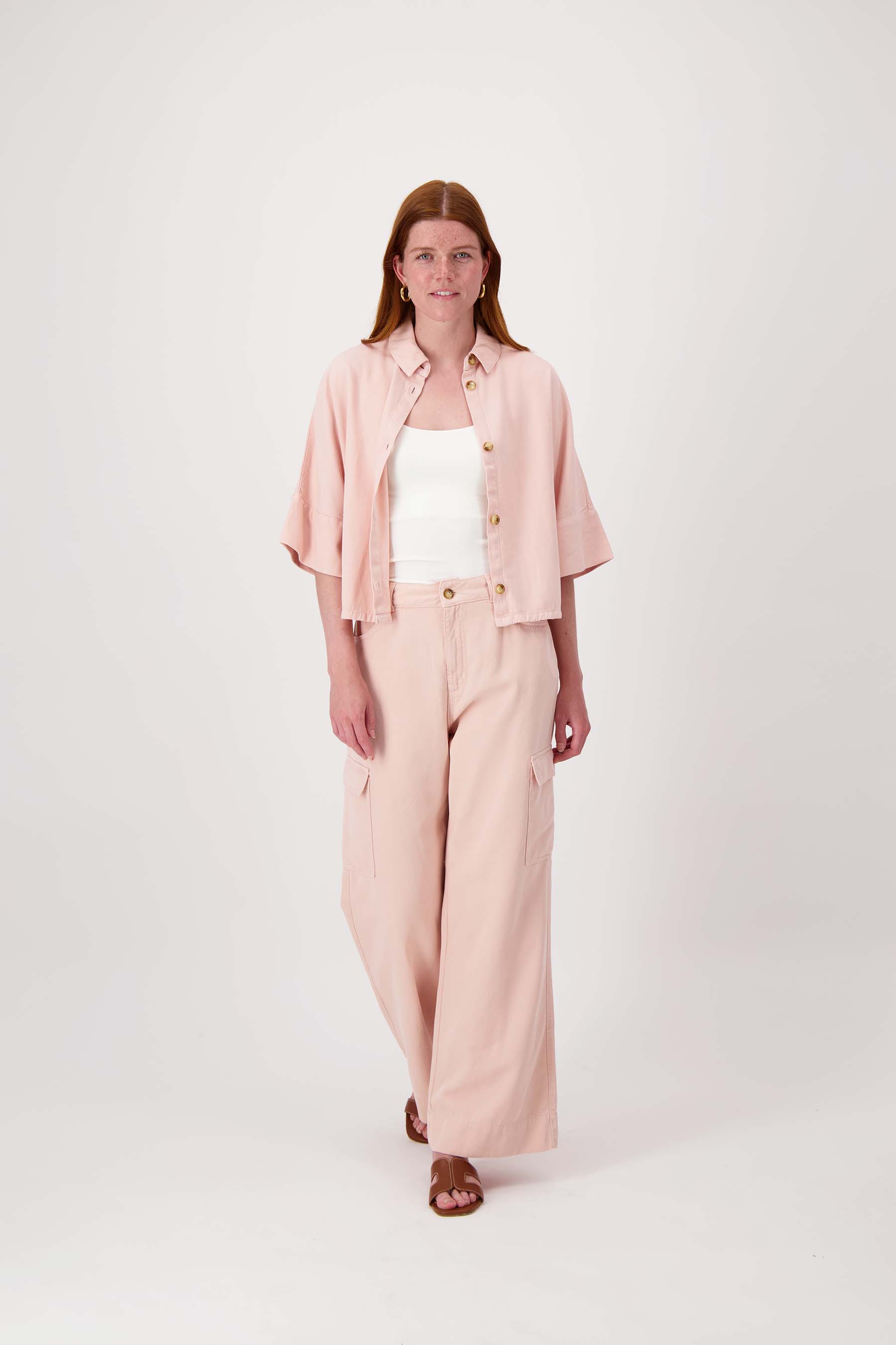 cropped boxy model blouse