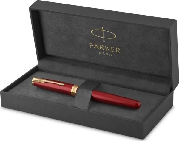 Parker 1931475, Kuglepen, Sort, Guld, Rød, Sort, Guld, Lak, Fin, Kasse