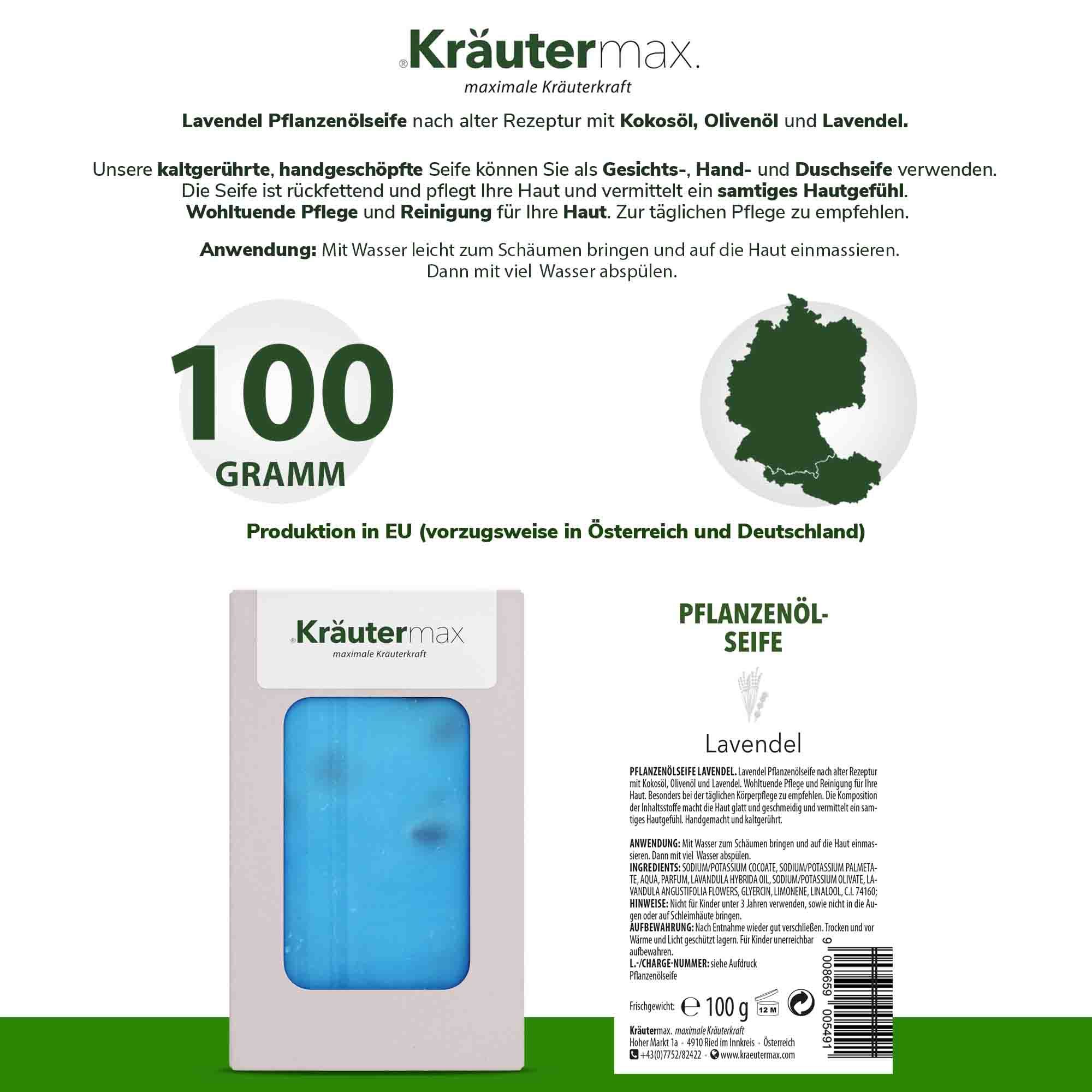 Kräutermax Pflanzenölseife Lavendel