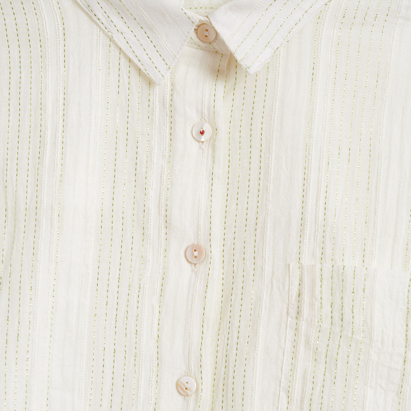 Bellerose Chemise Ave en Coton à fines rayures blanche