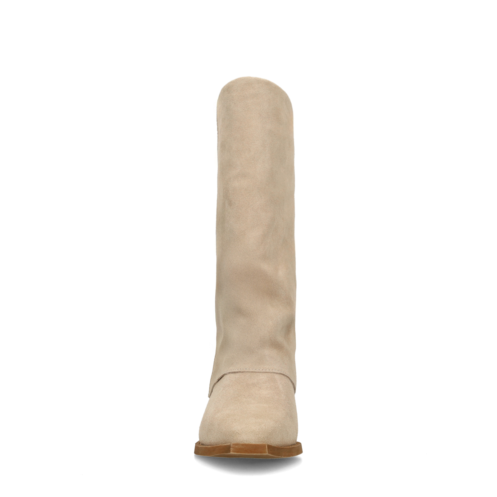 Beige suède laarzen met flap