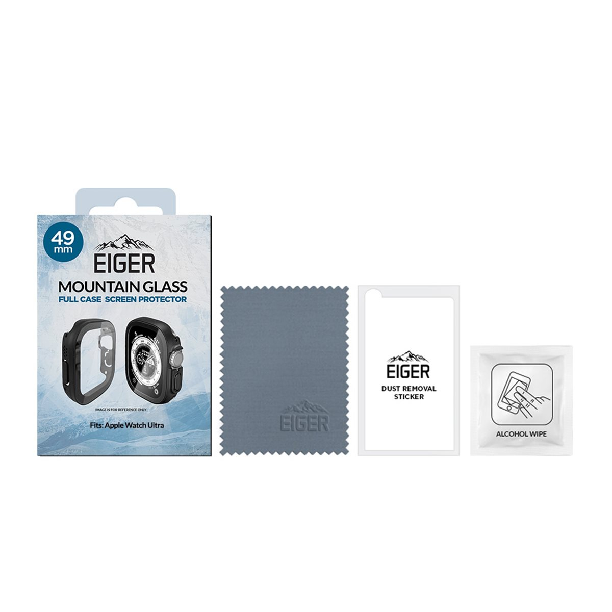 Apple Watch Ultra 3 / Ultra 2 / Ultra (49mm) Mountain Glass Full Case Screen Protector (EGSP00897) - Schwarz