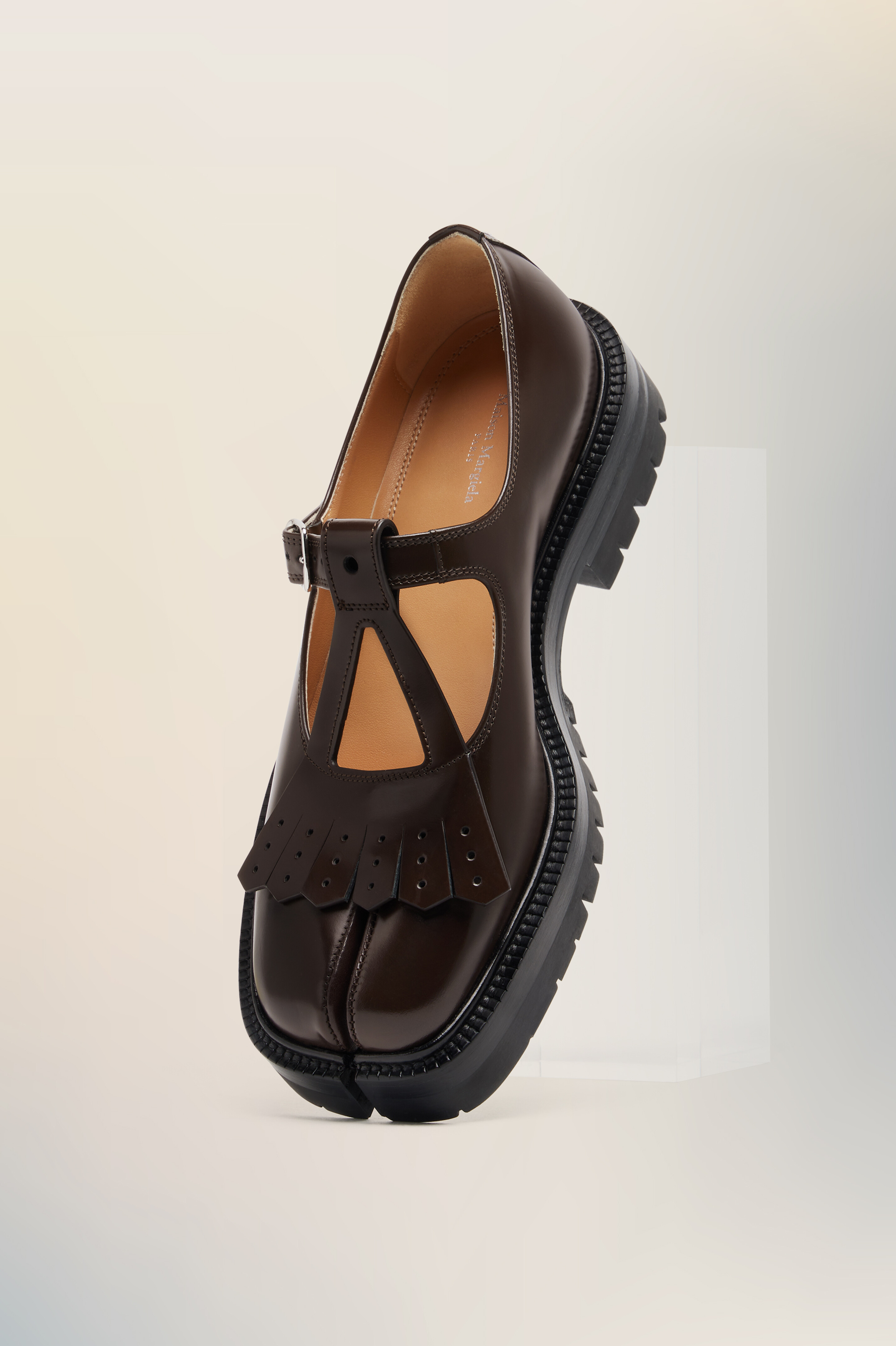 Mary-Janes Tabi Country marron en cuir pour femme Marron