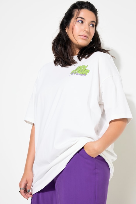 T-Shirt, oversized, Schachbrett-Rückenprint