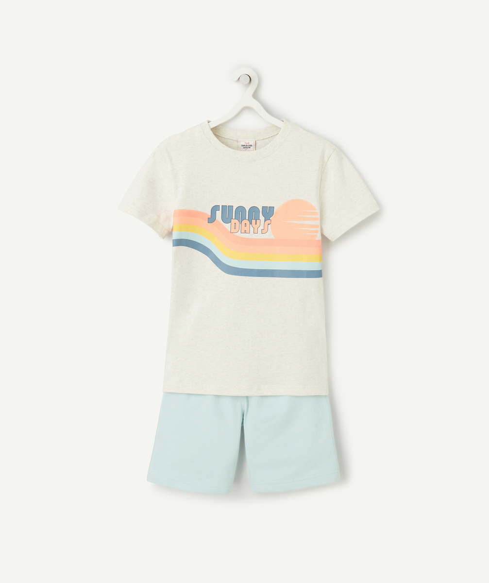 pyjama manches courtes garçon en coton bio thème sunny days