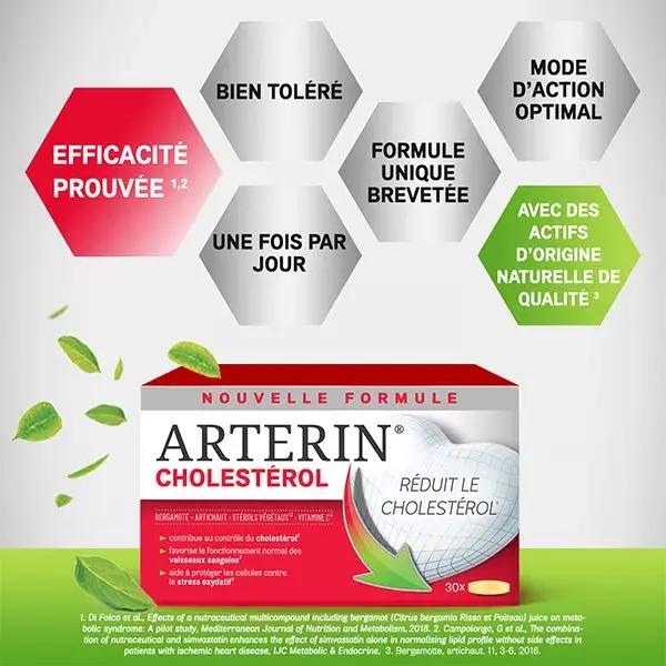 Arterin Cholestérol Avec Actifs d'Origine Naturelle 90 Comprimés