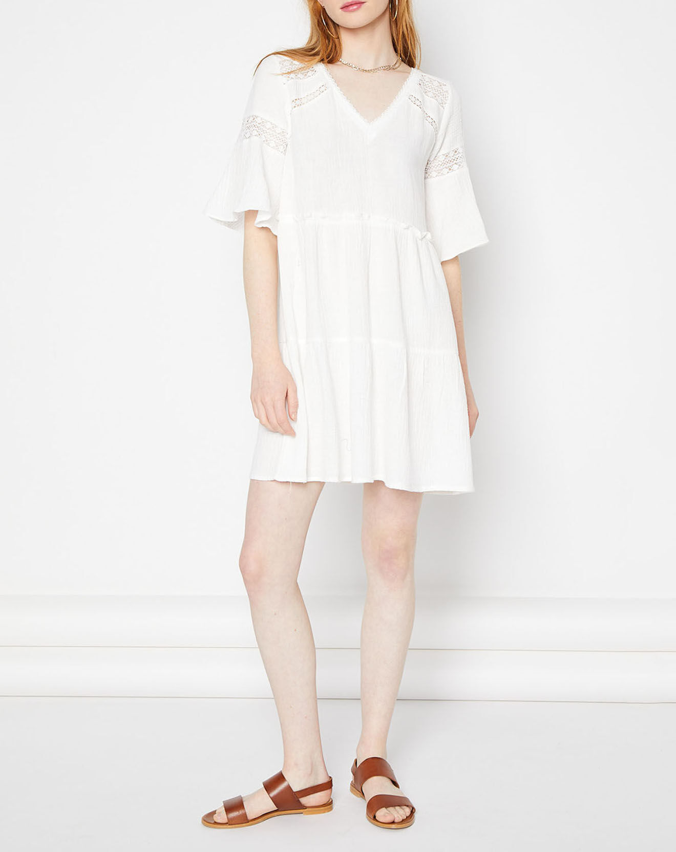 La Petite Etoile Robe gaufrée Manvela blanche