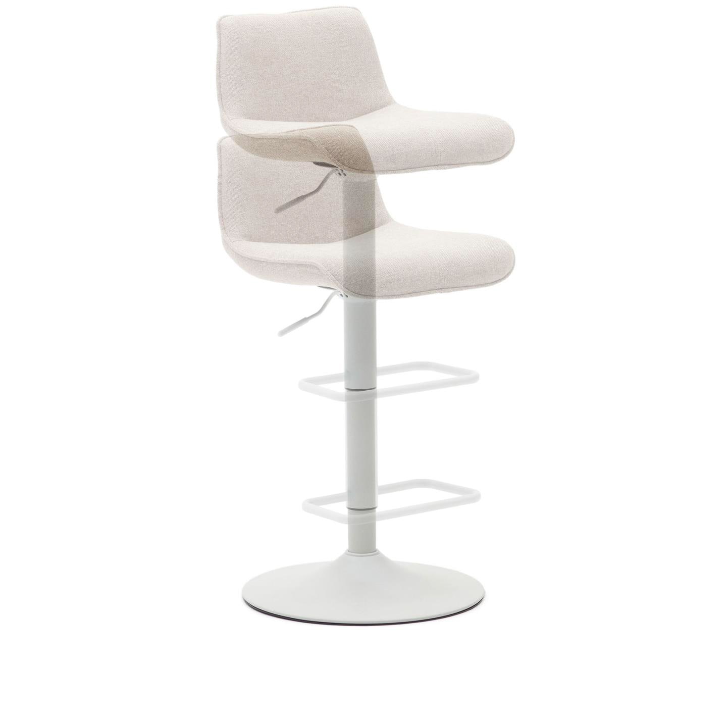Kave Home Barhocker ZENDA beige/mattweiß