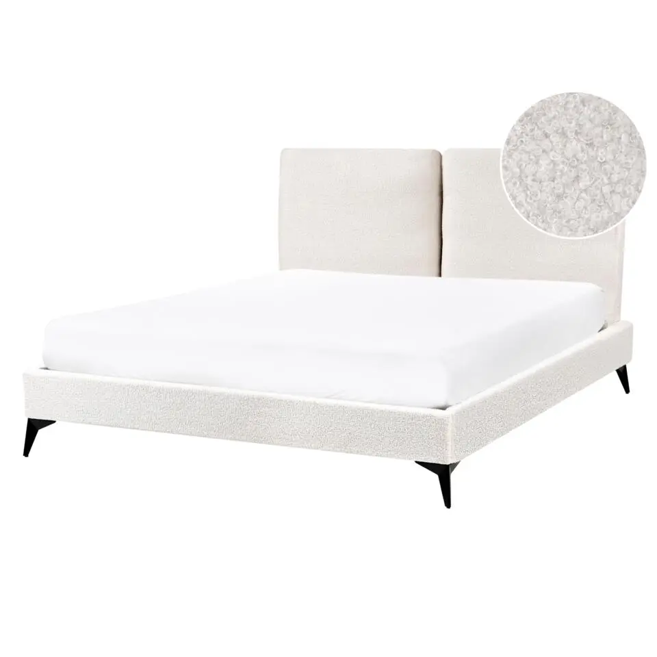 MELLE - Tweepersoonsbed - Gebroken wit - 140 x 200 cm - Bouclé