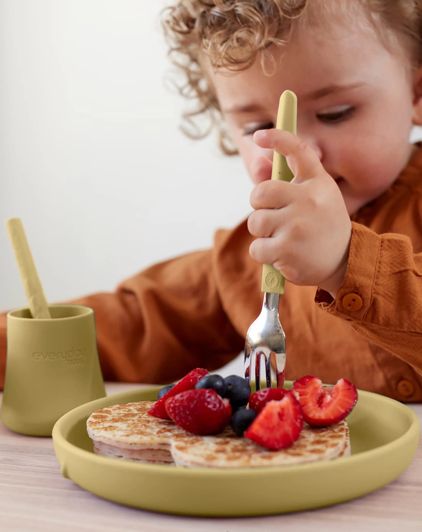 Edelstahl-Besteck EVERYDAY BABY - EAT & LEARN 2er Set in gelb