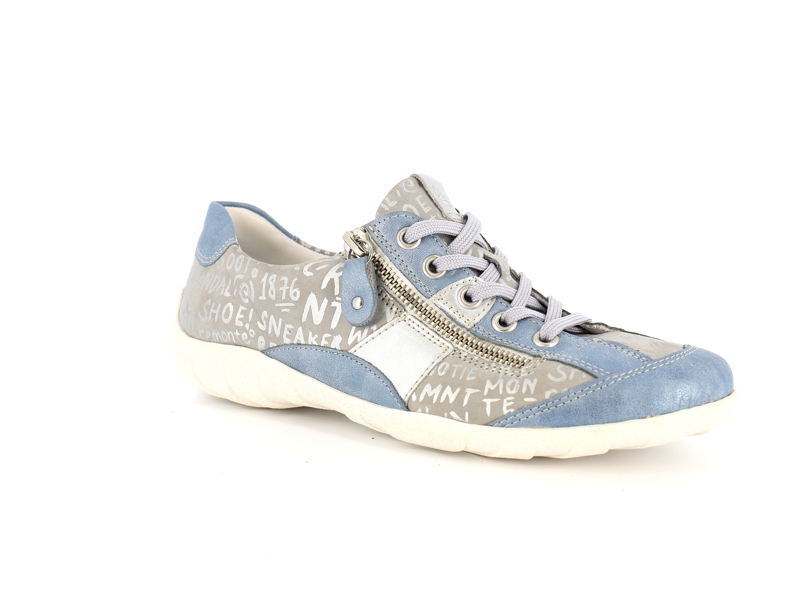 Remonte-R3403 Cuir Gris Bleu