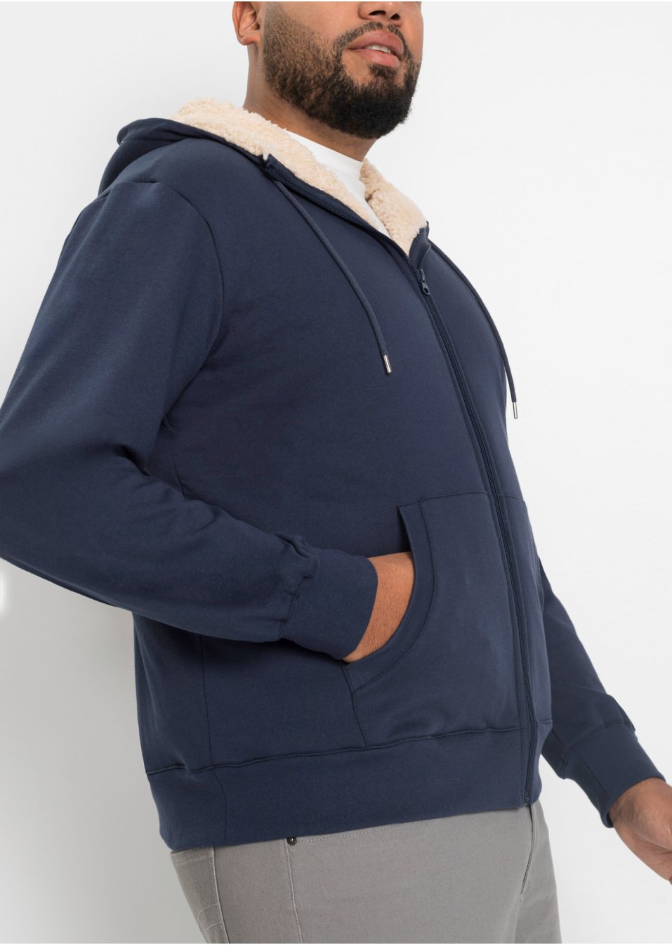 Gilet sweat thermo à capuche avec doublure peluche