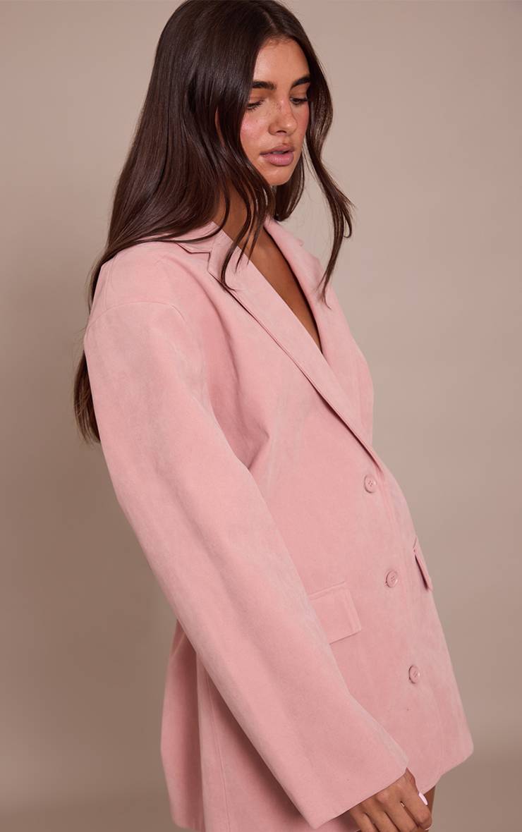Rose Robe Blazer Structurée En Synthétique