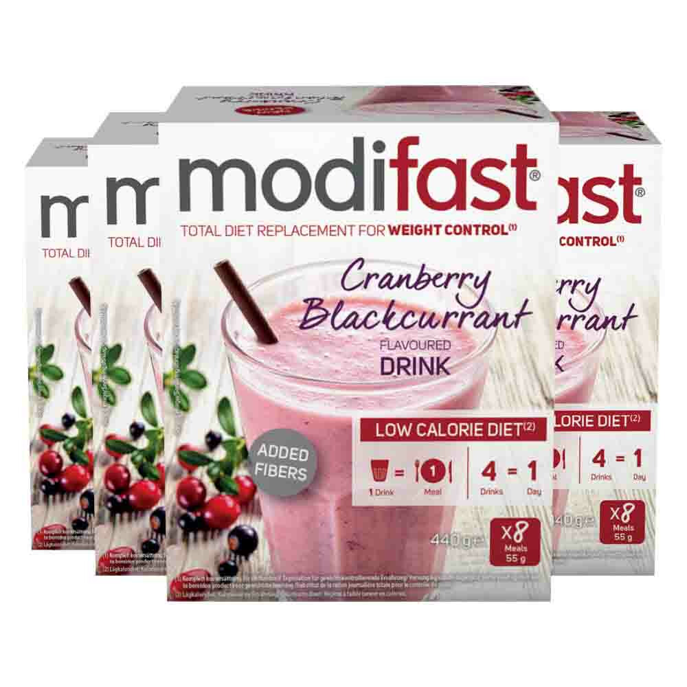 4x Modifast Intensive Milkshake Cranberry8 x 55 gr