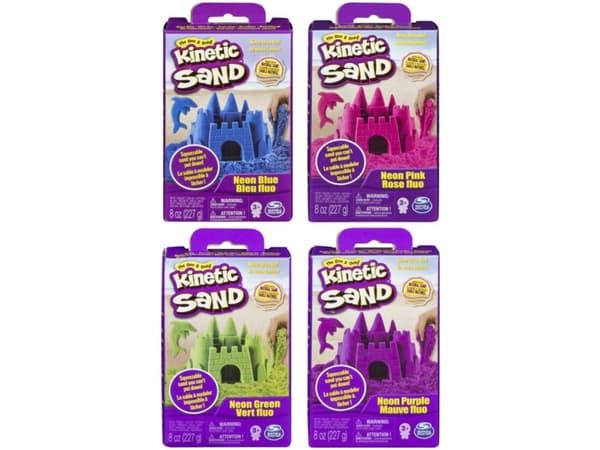 Kinetic Sand KNS RFL 8oz Neon Sand Box - Purple GML, Kinetisk sand for barn, 3 år, Flerfarget