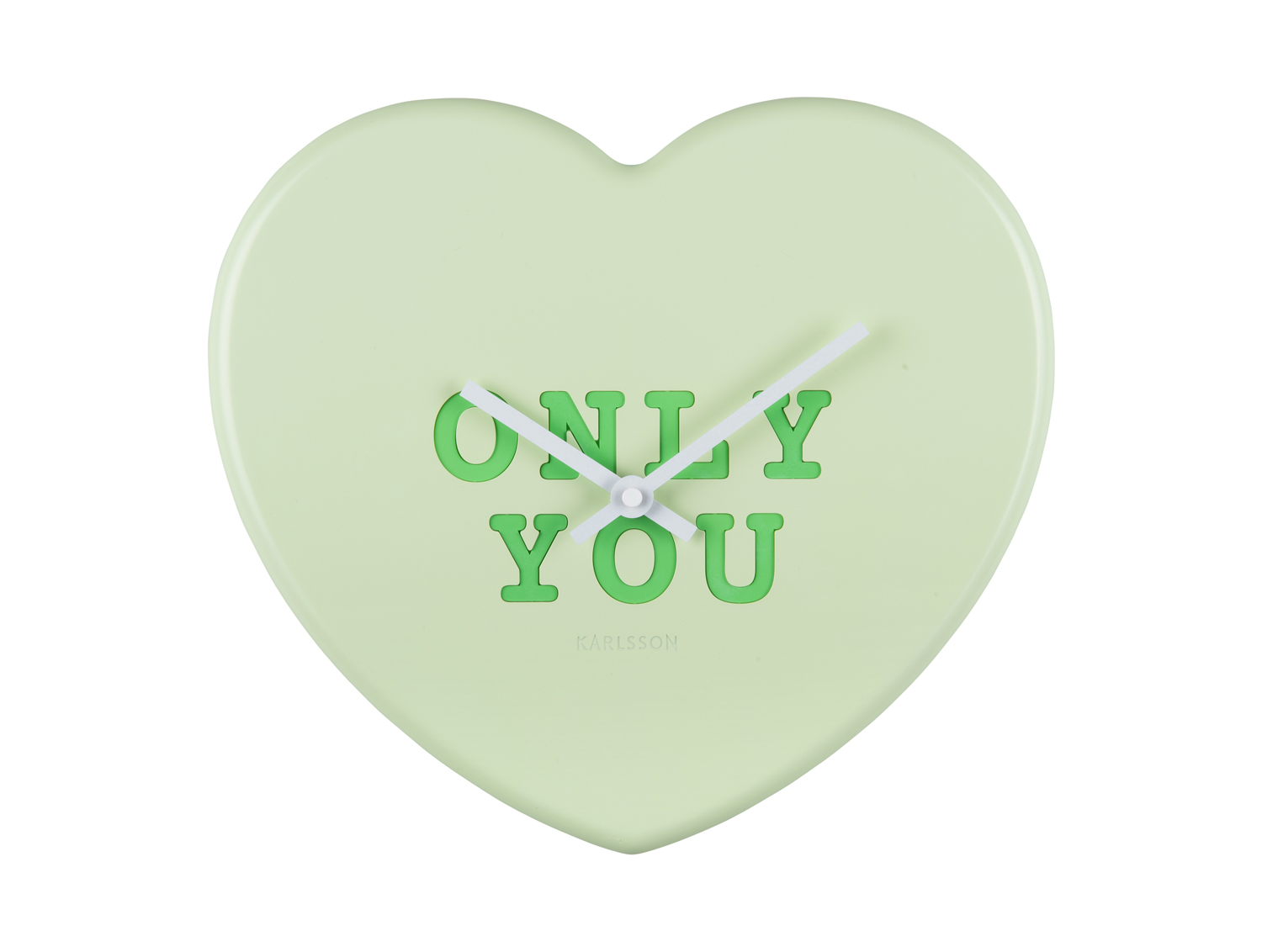 Wall clock Heart Candy soft green