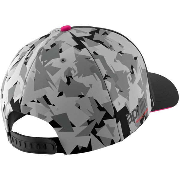 Ixon - Casquette Round Dual Aprilia / Espargaro 24 Noir / Camouflage Gris / Rose