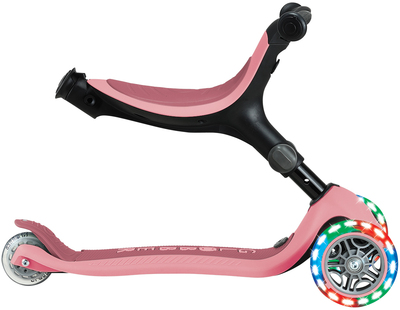Globber Go-Up Active Lights 360° 3-hjuls Sparkesykkel, Pastellrosa