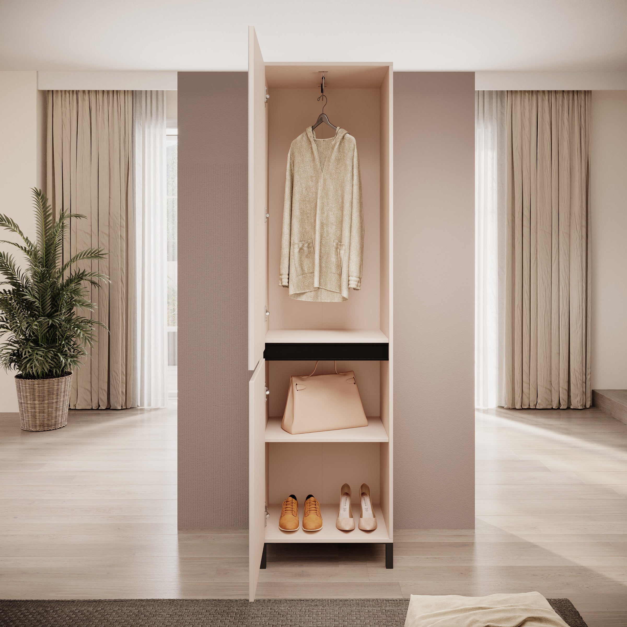 Meubella - Alessa - Halkast met 2 deuren - Beige