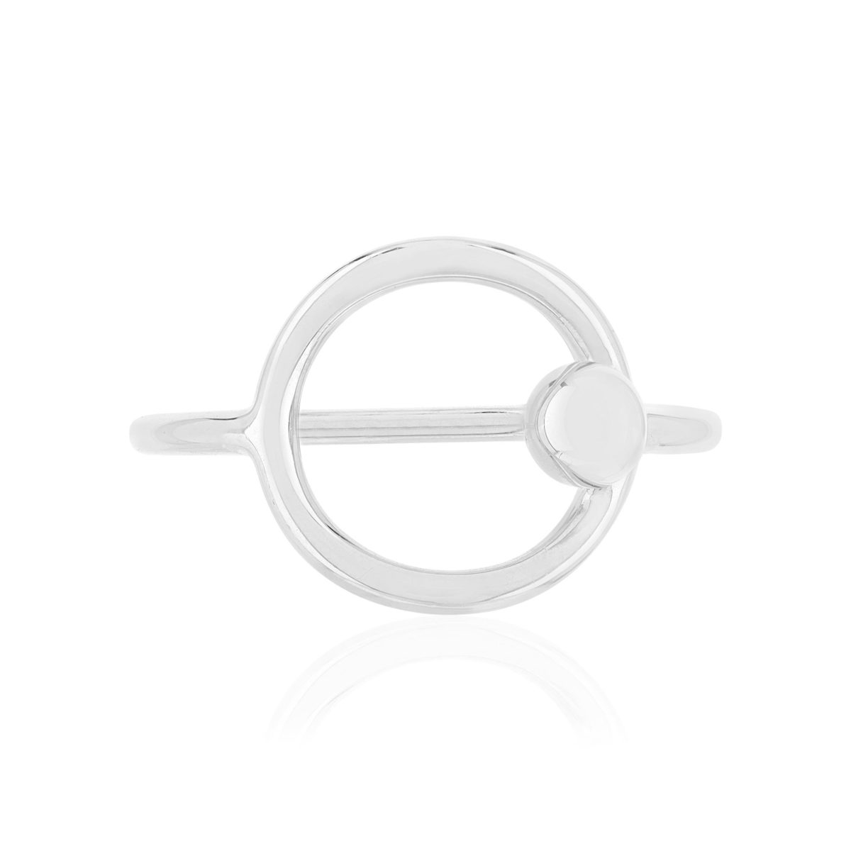 Bague argent 925 motif anneau et boule