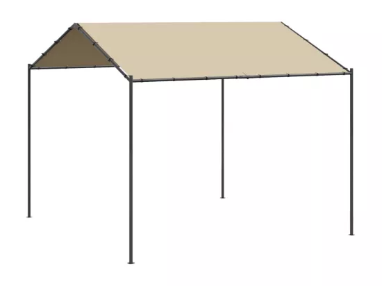 Tente à auvent beige 3x3 m acier et tissu