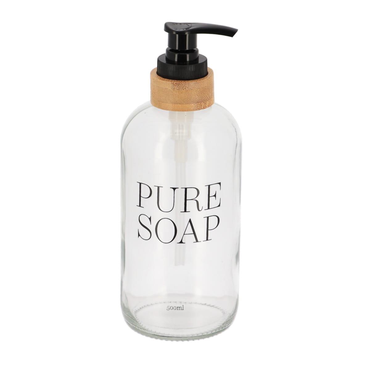 DISTRIB SAVON VERRE BAMBOU PURE SOAP 500ML TRANSPARENT