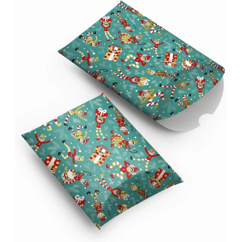 Pochette cadeau, 16x22cm, Lutins - Bleu