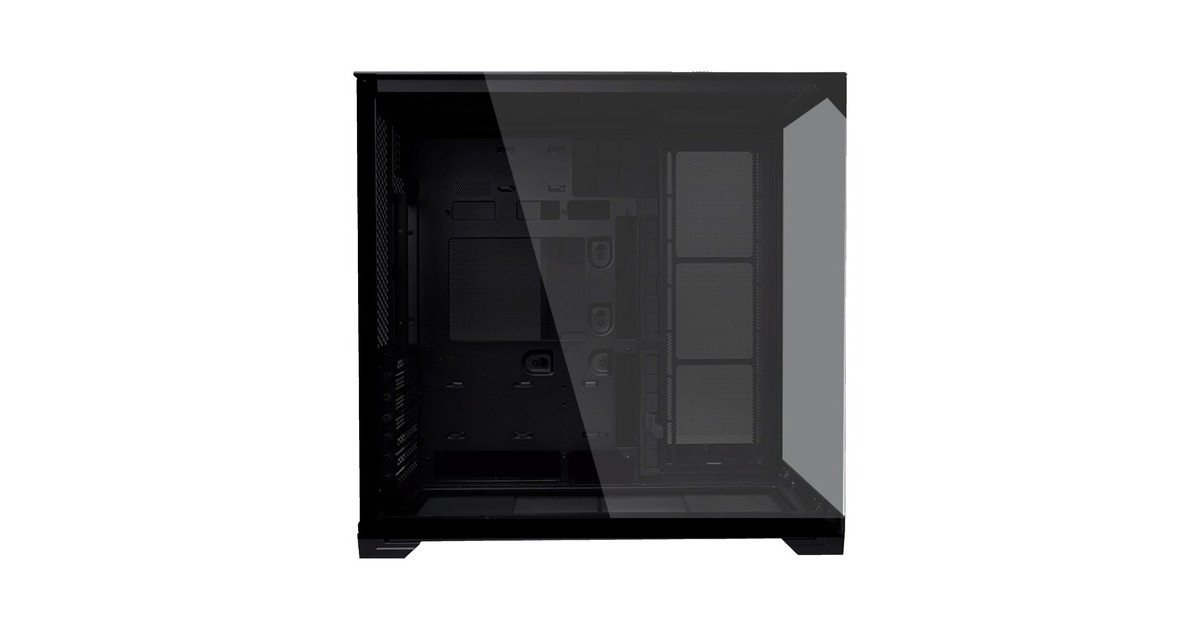 Lian LiO11 Vision Compact midi tower behuizing  (Zwart | 2x USB-A | 1x USB-C | Tempered Glass)