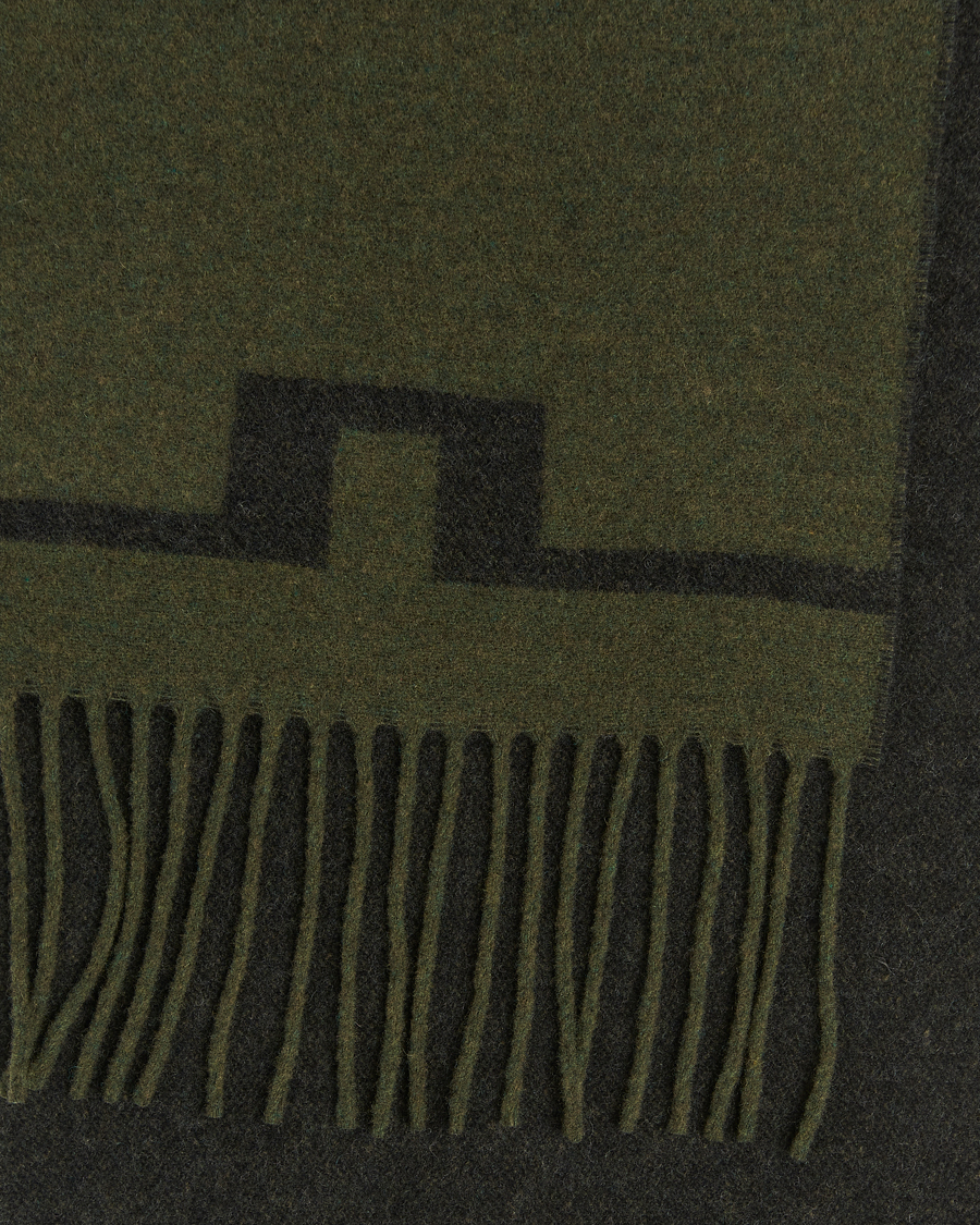 J.Lindeberg Champ Wool Doublefaced Scarf Forest Green