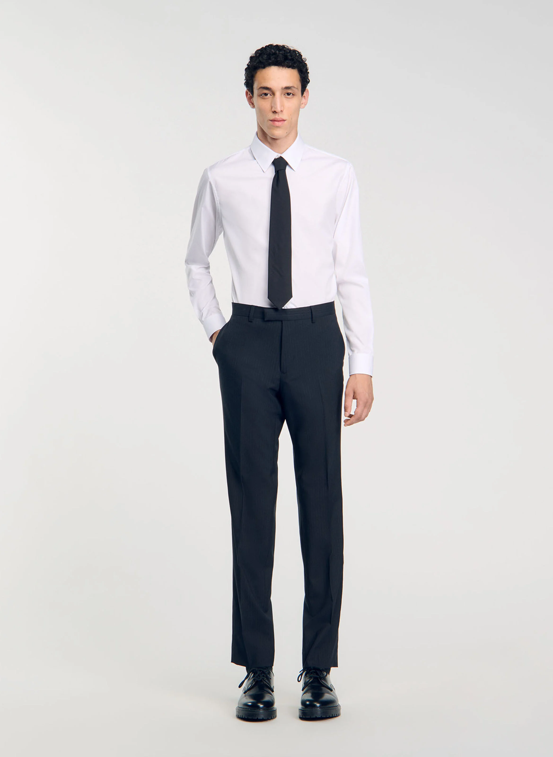 Pantalon de costume en laine | Noir