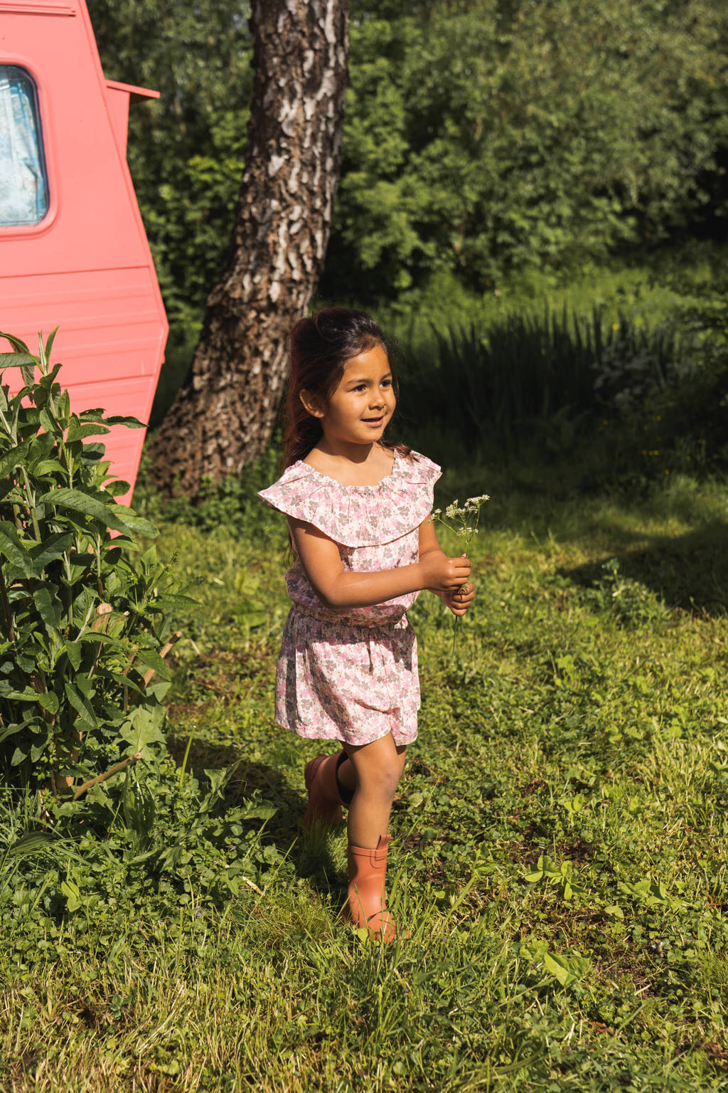 Koko Noko gebloemde playsuit roze/taupe