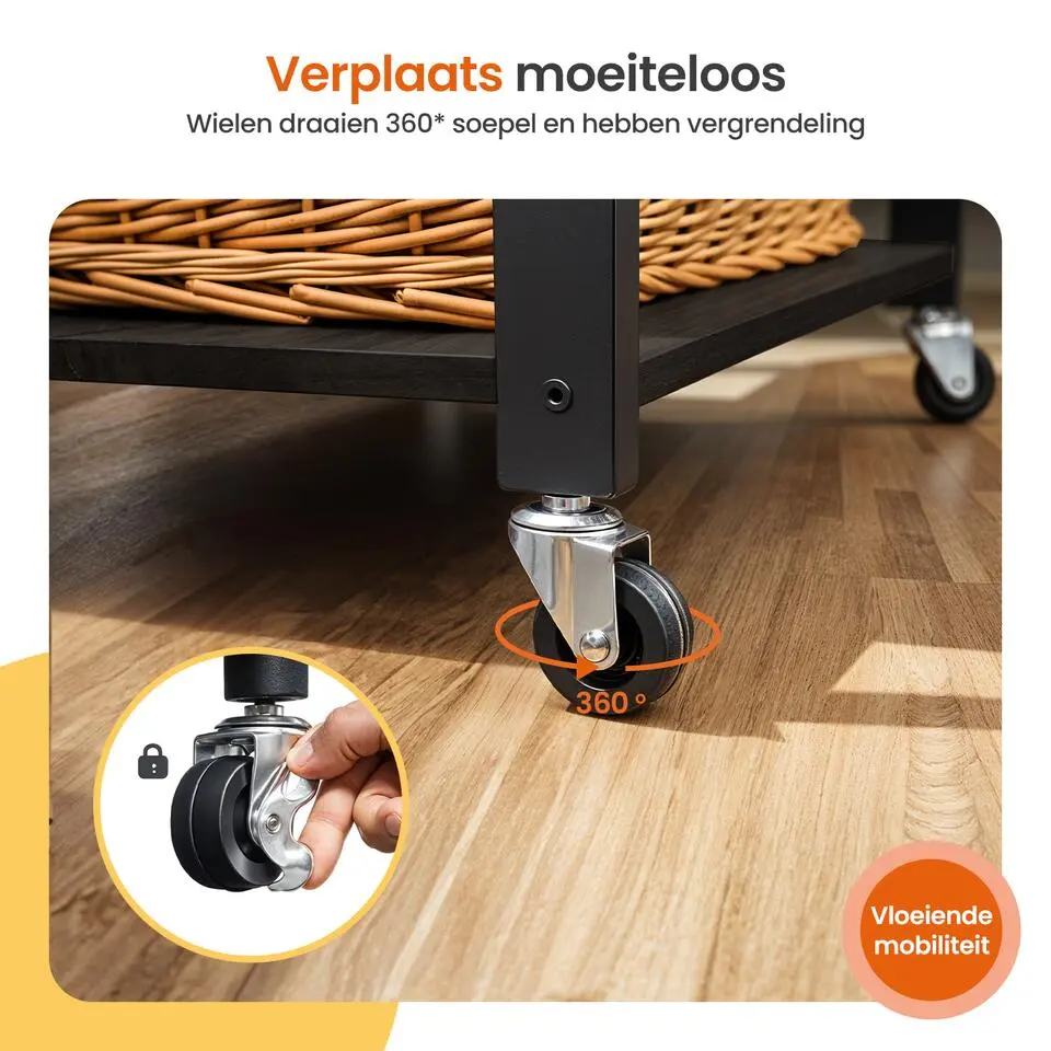 Goliving Keukentrolley - Keukenkast - Keukenrek - Keuken Organizer - Zwart