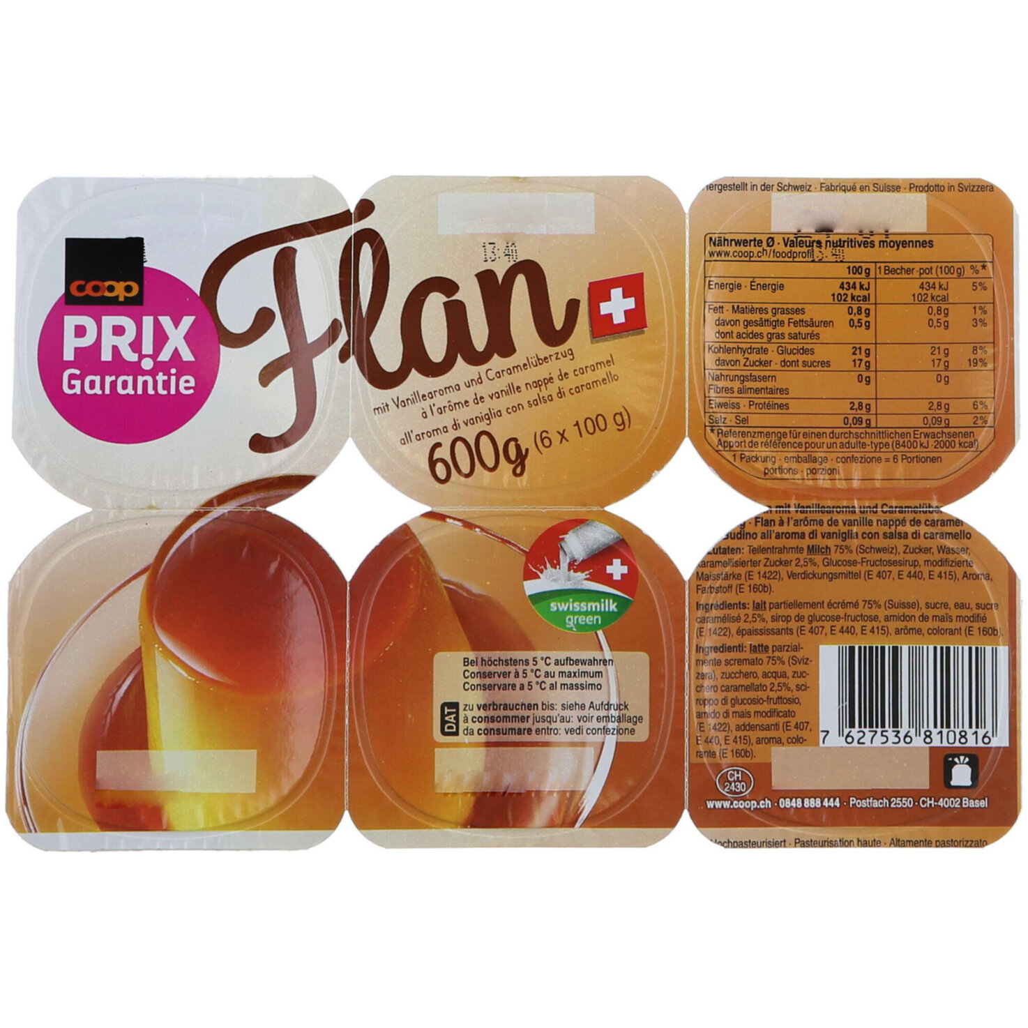 Prix Garantie Flan Vanille Caramel 6x100g