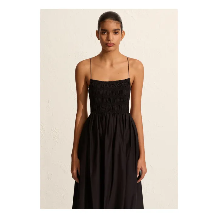 Matteau Robe Shirred Lace Up | Noir