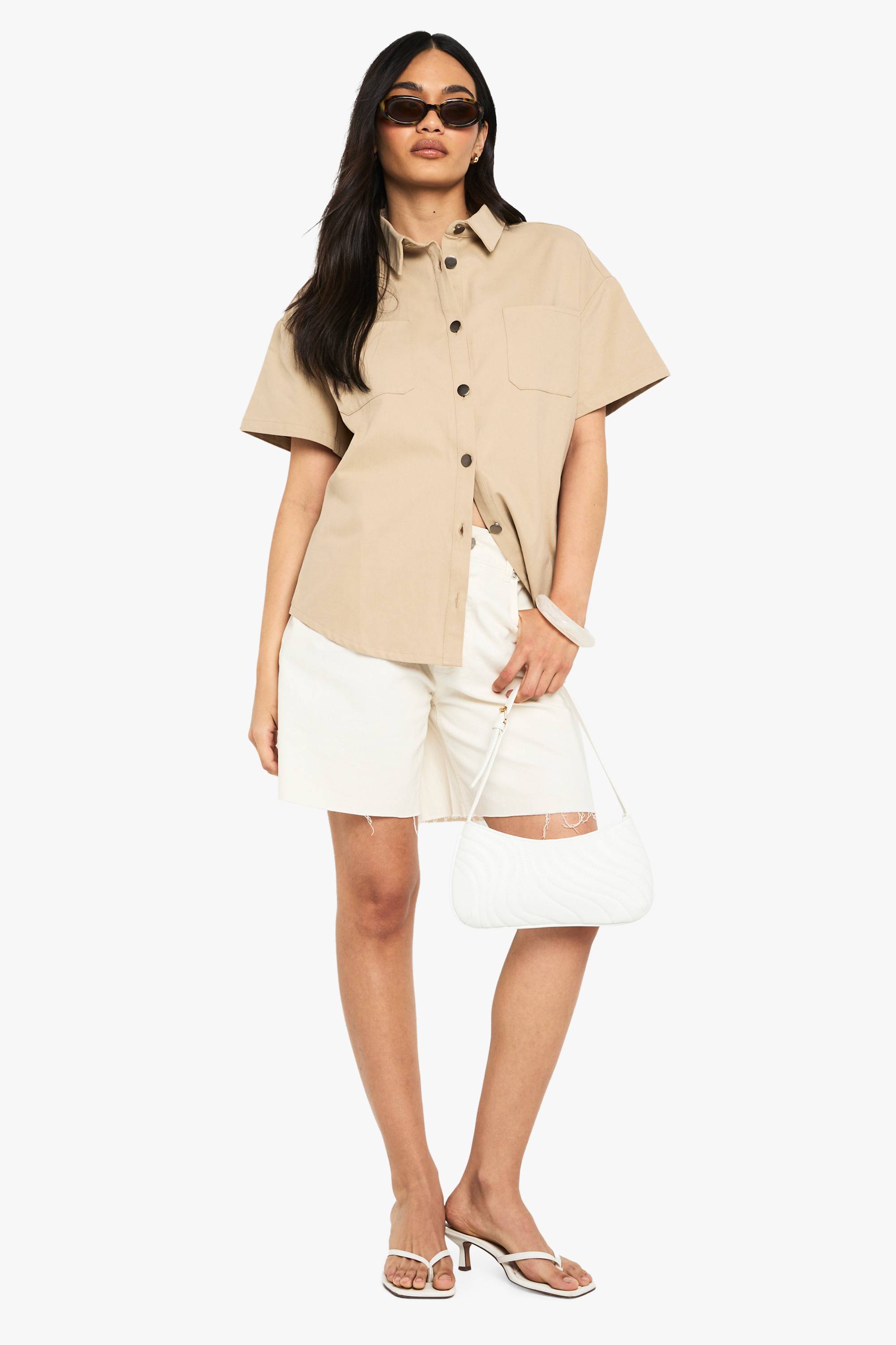 boohoo Chemise à manches courtes en sergé